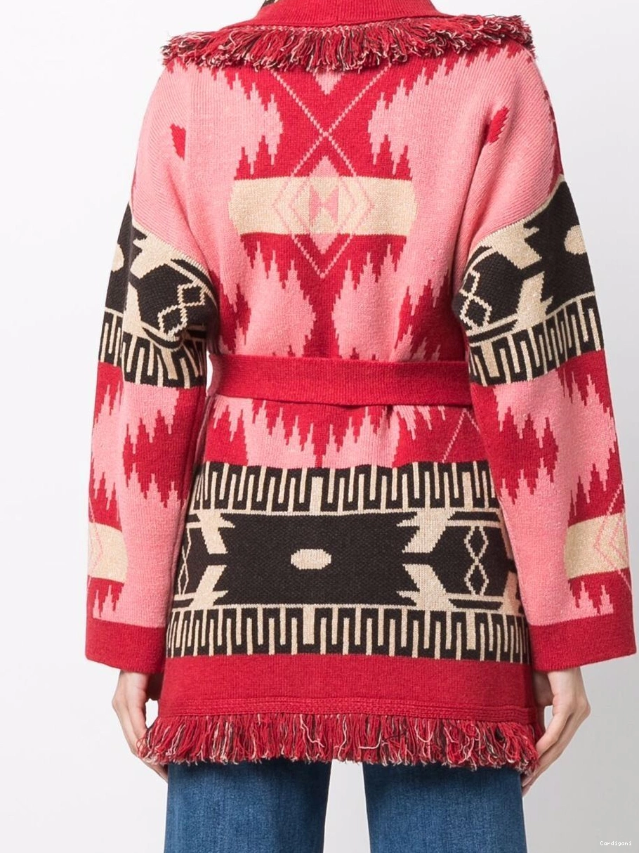 Cheap belted Alanui Icon cardigan Women jacquard 0811